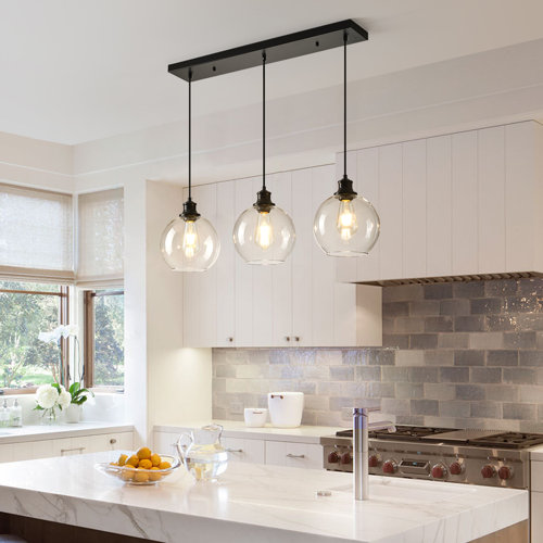 Breakwater Bay Concow 3 Light Matte Black Kitchen Island Pendant